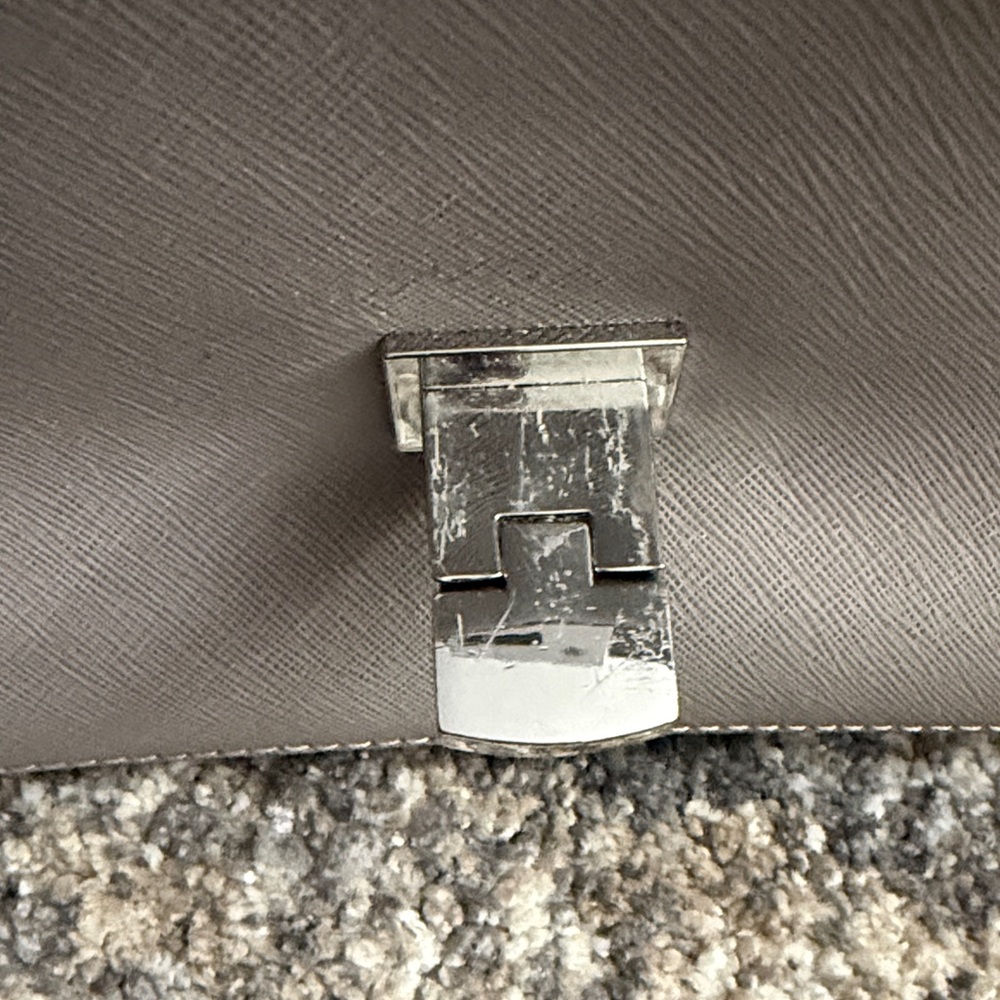 Michael Kors Gray Leather Shoulder Bag with Chain Strap - Picture 7 of 7